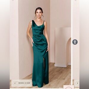 revelry jade satin dress Jade Satin Floral Print Dress
